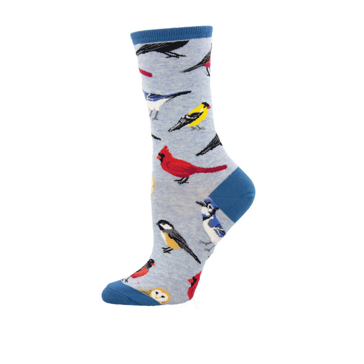 SockSmith Bird Is the Word Crew Sock (Women) - Blue Heather Accessories - Socks - Lifestyle - The Heel Shoe Fitters