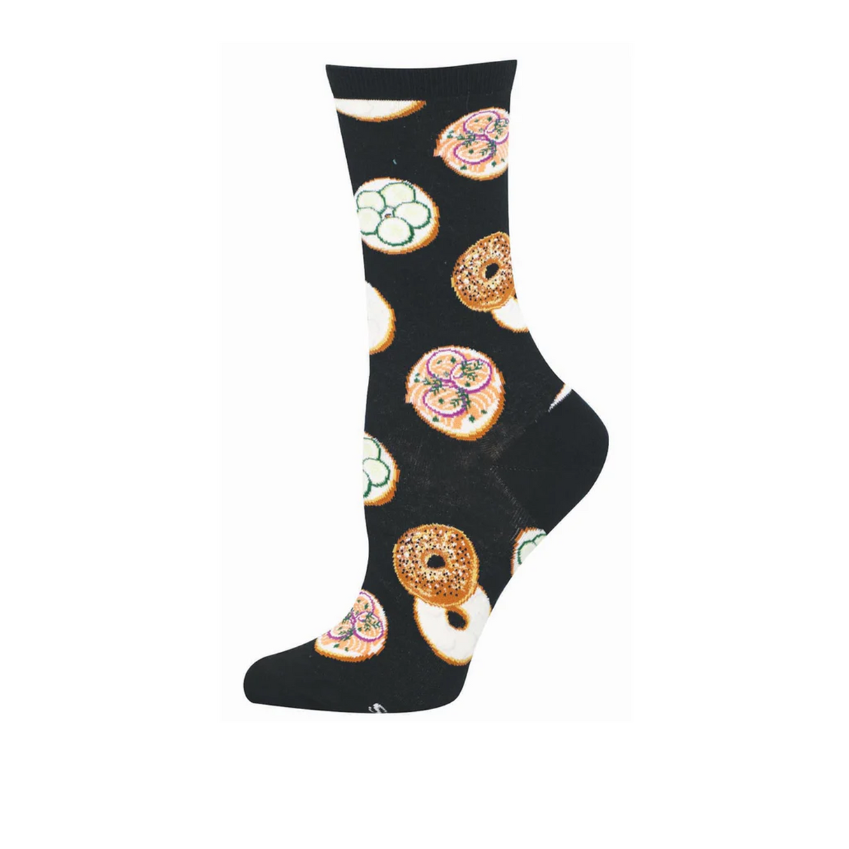 SockSmith Everything Bagels Crew Sock (Women) - Black