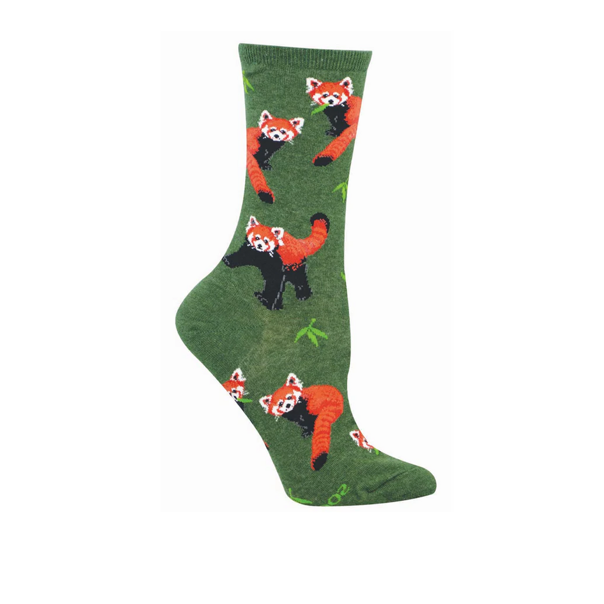 SockSmith Red Pandamonium Crew Sock (Women) - Green Heather