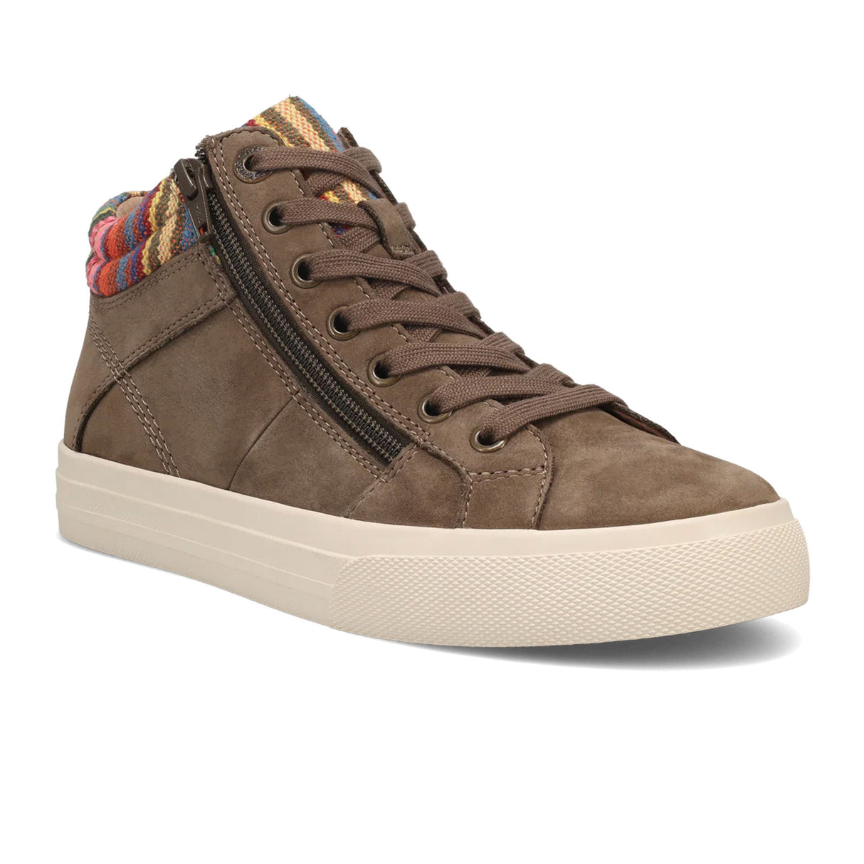 Taos Winner Mid Top Sneaker (Women) - Dark Taupe Multi Athletic - Casual - Lace Up - The Heel Shoe Fitters