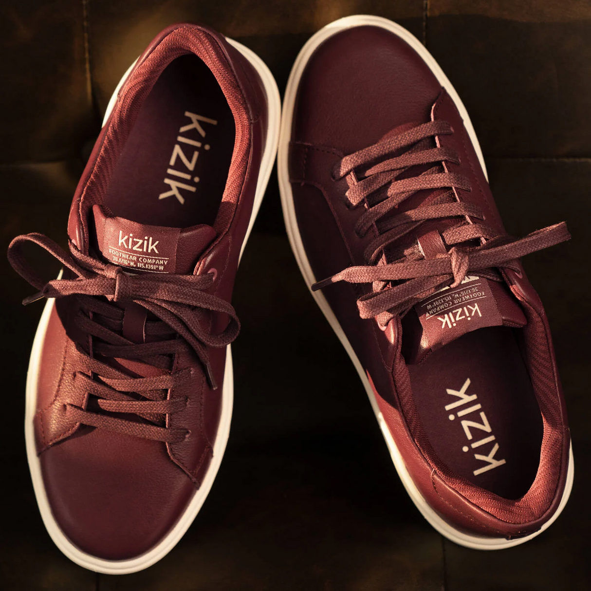 Kizik Vegas 2 Sneaker (Women) - Mauve Wine/Pristine Athletic - Casual - Lace Up - The Heel Shoe Fitters
