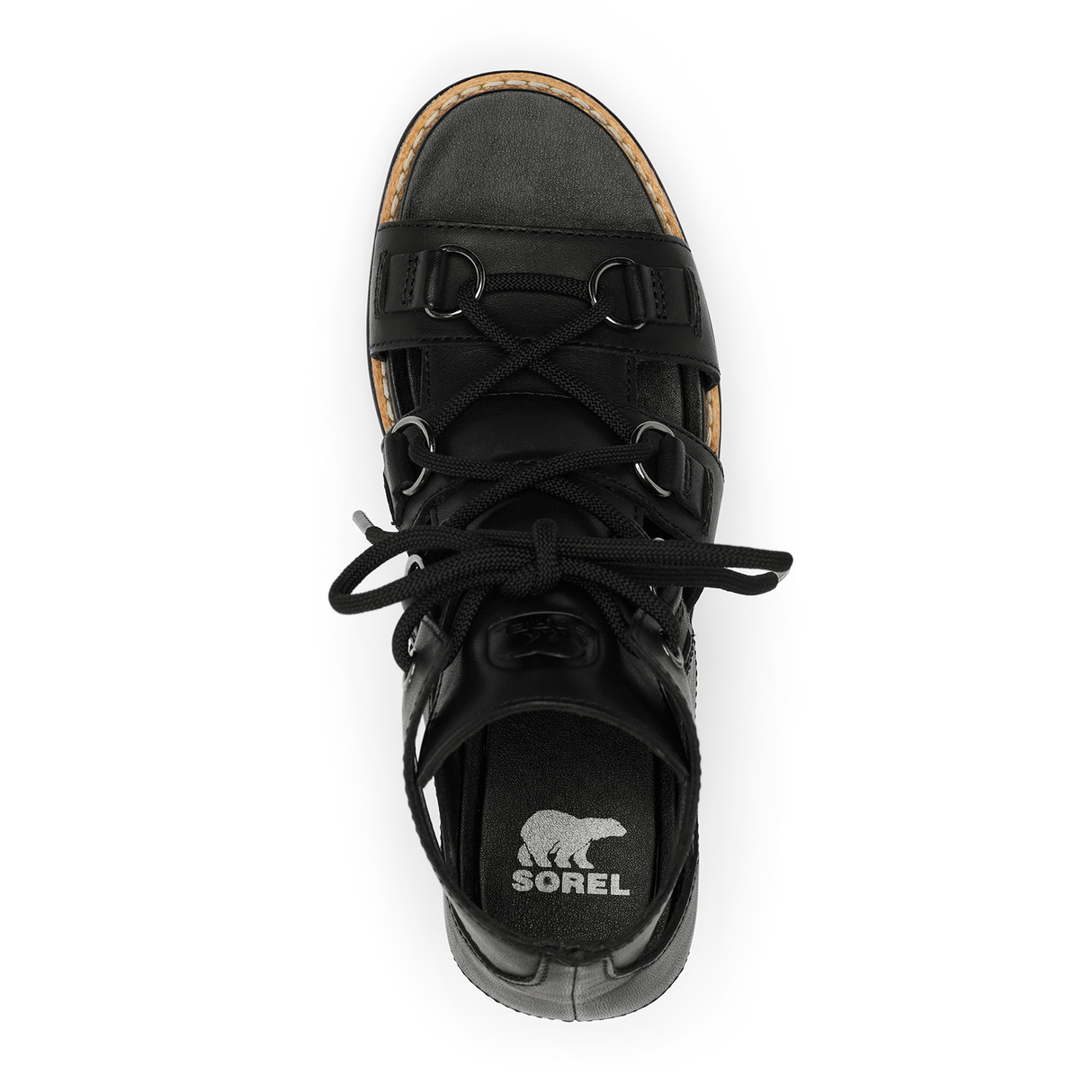 Sorel Joanie IV Lace Wedge (Women) - Black/Black Sandal - Heel/Wedge - The Heel Shoe Fitters