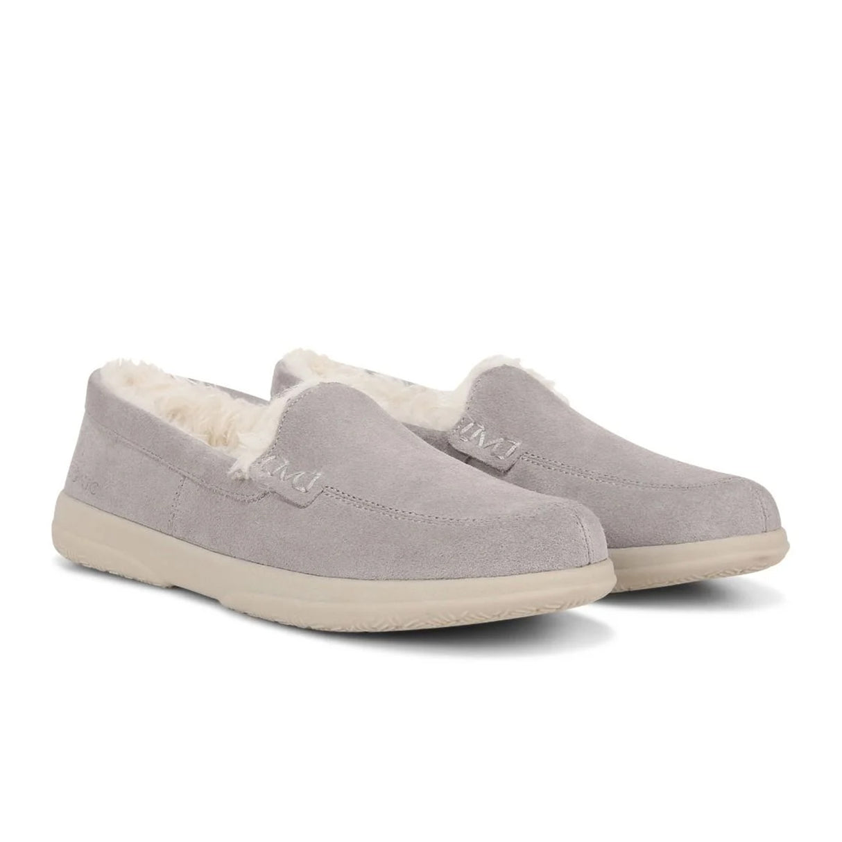 Vionic Lynez Slipper (Women) - Light Grey Suede Dress-Casual - Slipper - The Heel Shoe Fitters