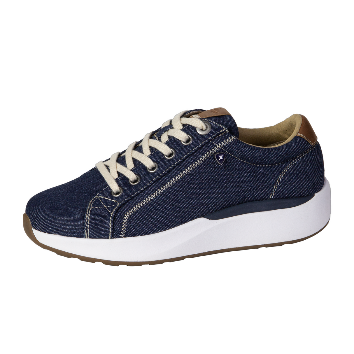 Xelero Heidi Walking Shoe (Women) - Navy Canvas Athletic - Casual - Lace Up - The Heel Shoe Fitters