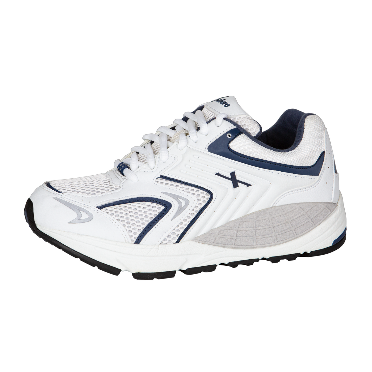 Xelero Matrix Mesh Walking Shoe (Men) - White/Navy Athletic - Running - Motion Control - The Heel Shoe Fitters