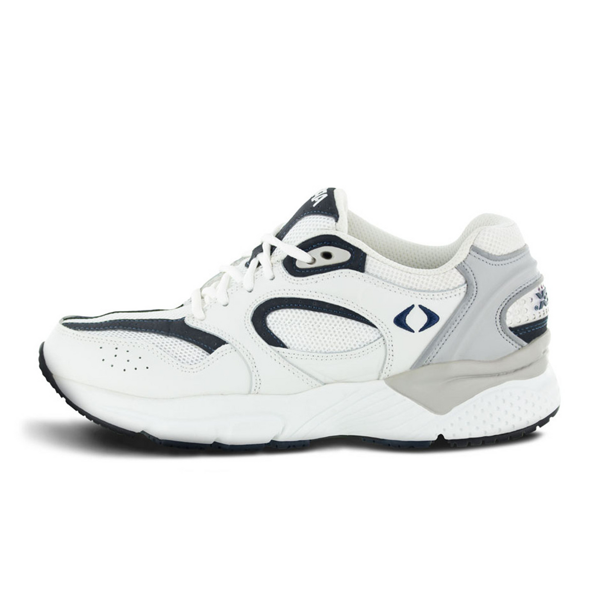 Apex X521 Boss Runner Active Shoe (Men) - White/Navy Athletic - Walking - The Heel Shoe Fitters