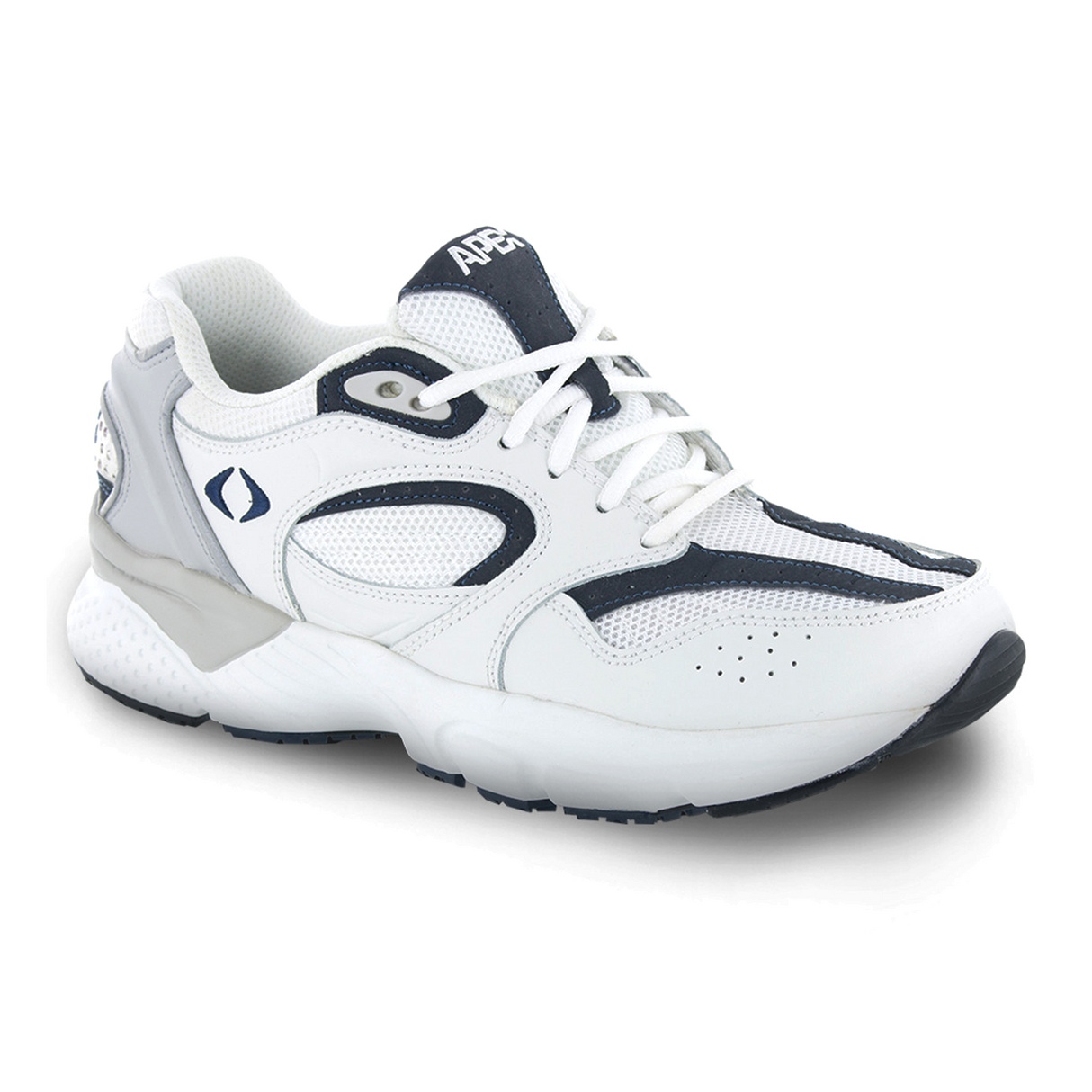 Apex X521 Boss Runner Active Shoe (Men) - White/Navy Athletic - Walking - The Heel Shoe Fitters