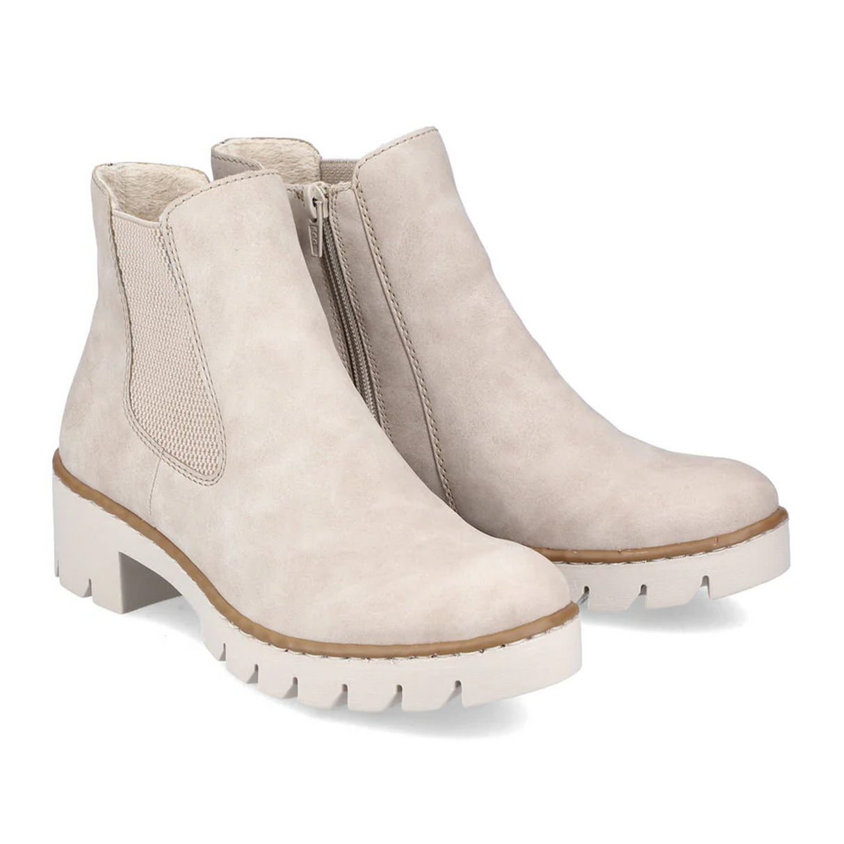 Rieker Prisca X5772-60 Chelsea Boot (Women) - Beige Boots - Casual - Mid - The Heel Shoe Fitters
