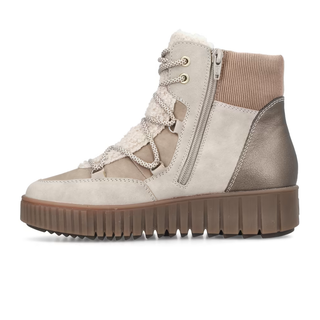 Rieker Y6120 Trudie Boot (Women) - Champignon/Camel/Beige Boots - Winter - Mid - The Heel Shoe Fitters