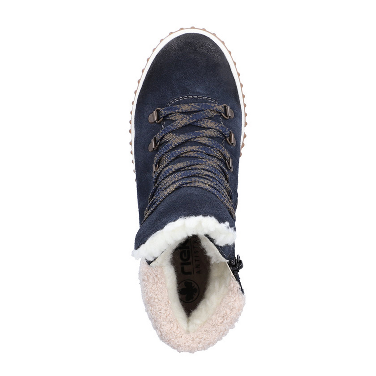 Rieker Trudie 47 Lace Up Boot (Women) - Kobalt/Beige