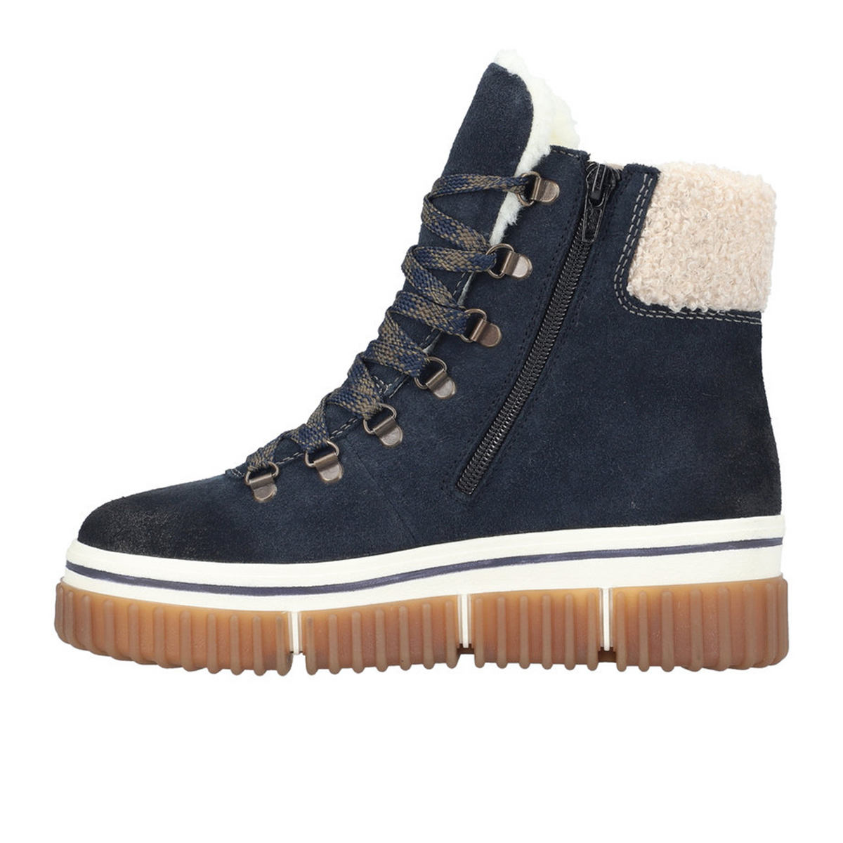 Rieker Trudie 47 Lace Up Boot (Women) - Kobalt/Beige