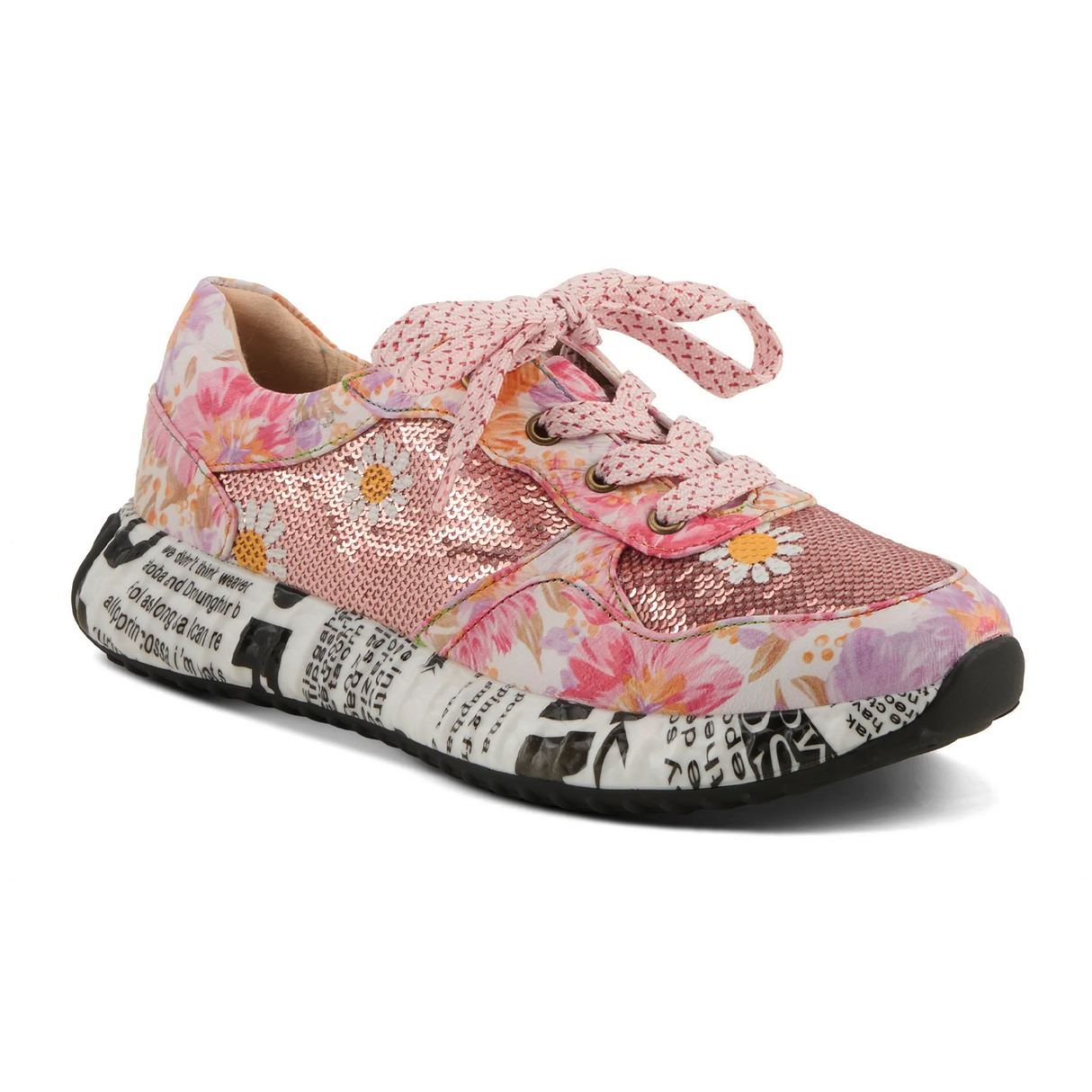 L'Artiste Zingy Sneaker (Women) - Pink Multi Athletic - Casual - Lace Up - The Heel Shoe Fitters
