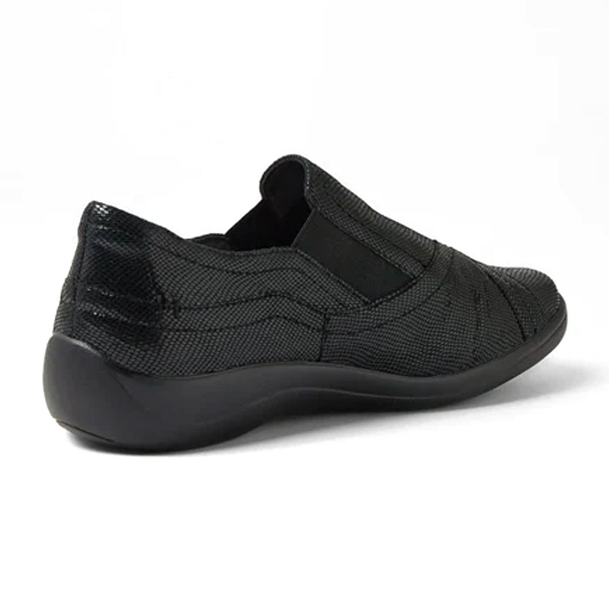 Ziera Java XF Slip On (Women) - Black Lizard Shine Leather Dress-Casual - Slip On - The Heel Shoe Fitters