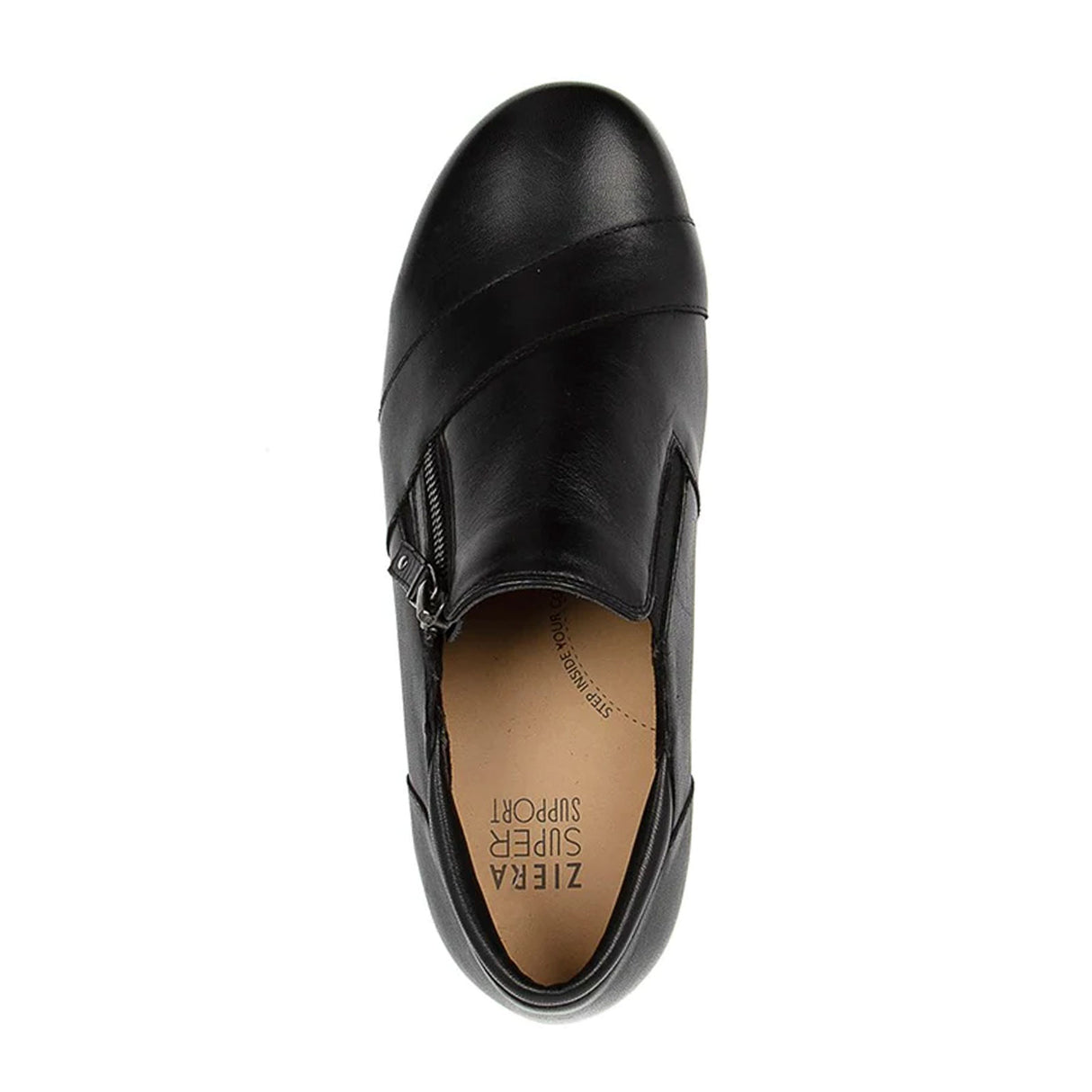 Ziera Sage Extra Wide Slip On (Women) - Black Leather Dress-Casual - Slip On - The Heel Shoe Fitters