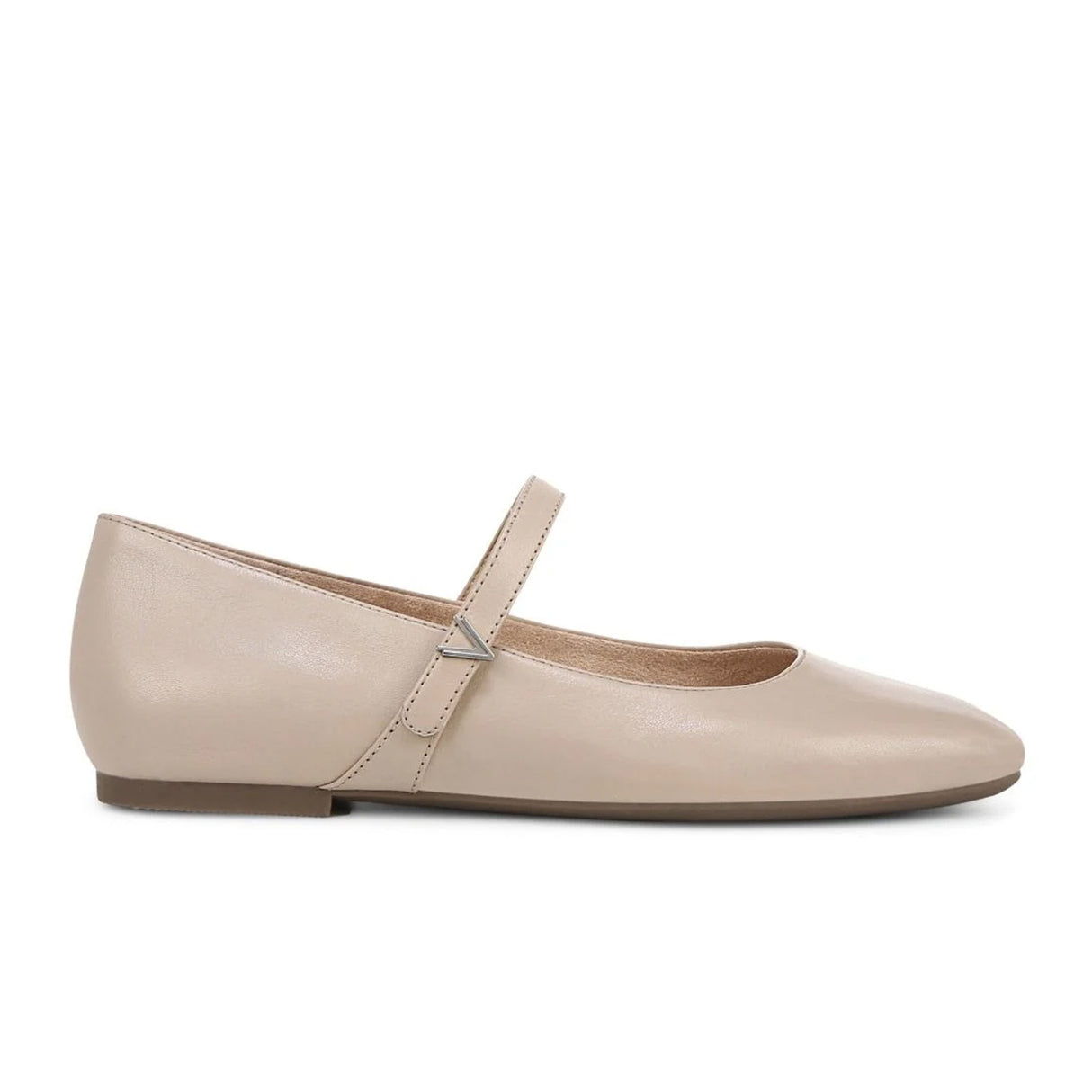Vionic Alameda Mary Jane Flat (Women) - Oatmeal Beige Leather Dress-Casual - Flat - The Heel Shoe Fitters