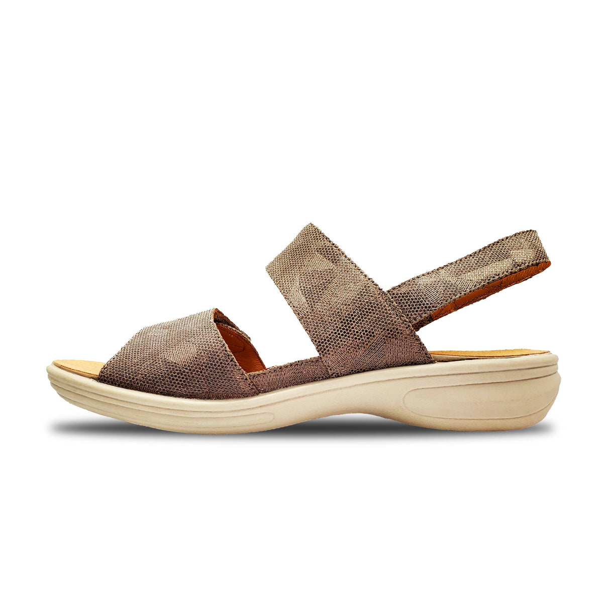 Revere Como Backstrap Sandal (Women) - Champagne Angle Sandal - Backstrap - The Heel Shoe Fitters