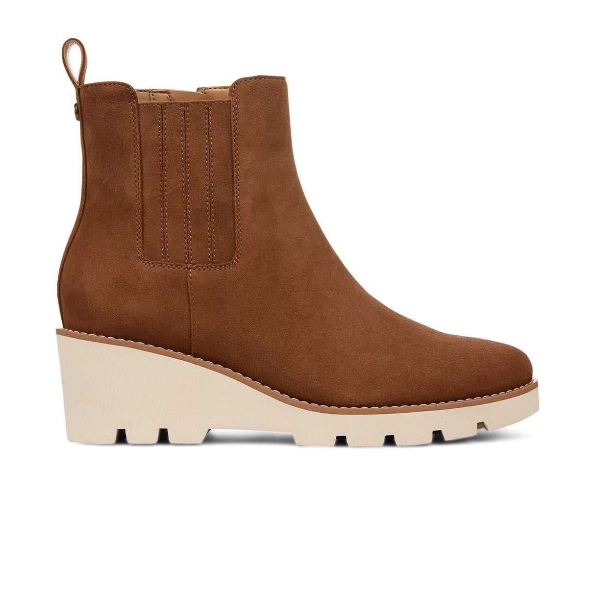 Vionic Aria Wedge Boot (Women) - Hazelnut Brown Waxed Suede Boots - Casual - Mid - The Heel Shoe Fitters
