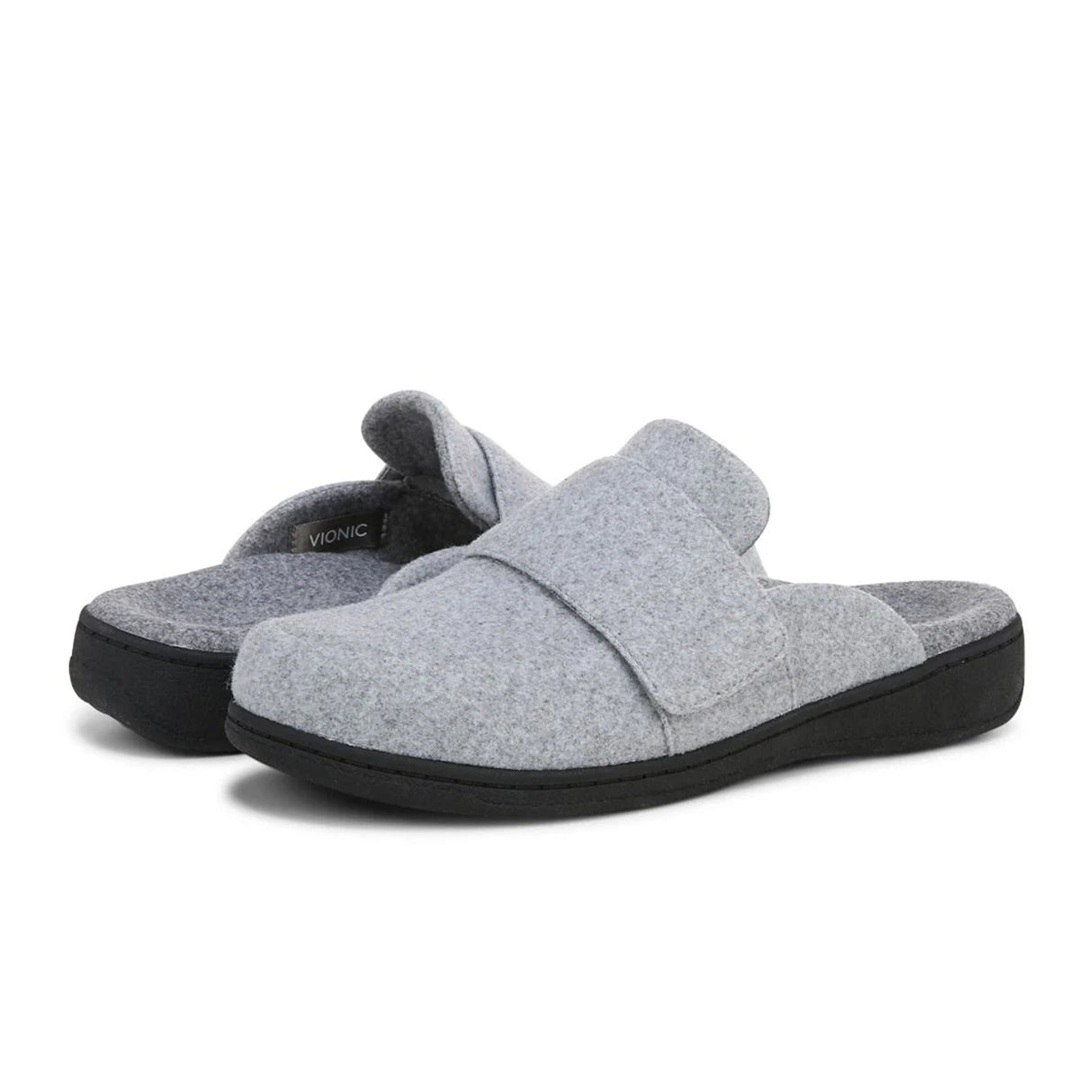 Vionic Gemma II Slipper (Women) - Light Grey Fabric Dress-Casual - Slipper - The Heel Shoe Fitters