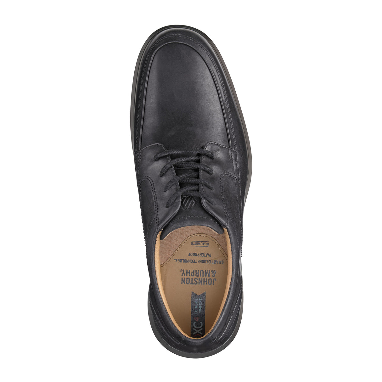 Johnston & Murphy XC4 Stanton Moc Lace Up Oxford (Men) - Black Waterproof Full Grain Dress-Casual - Oxford - The Heel Shoe Fitters