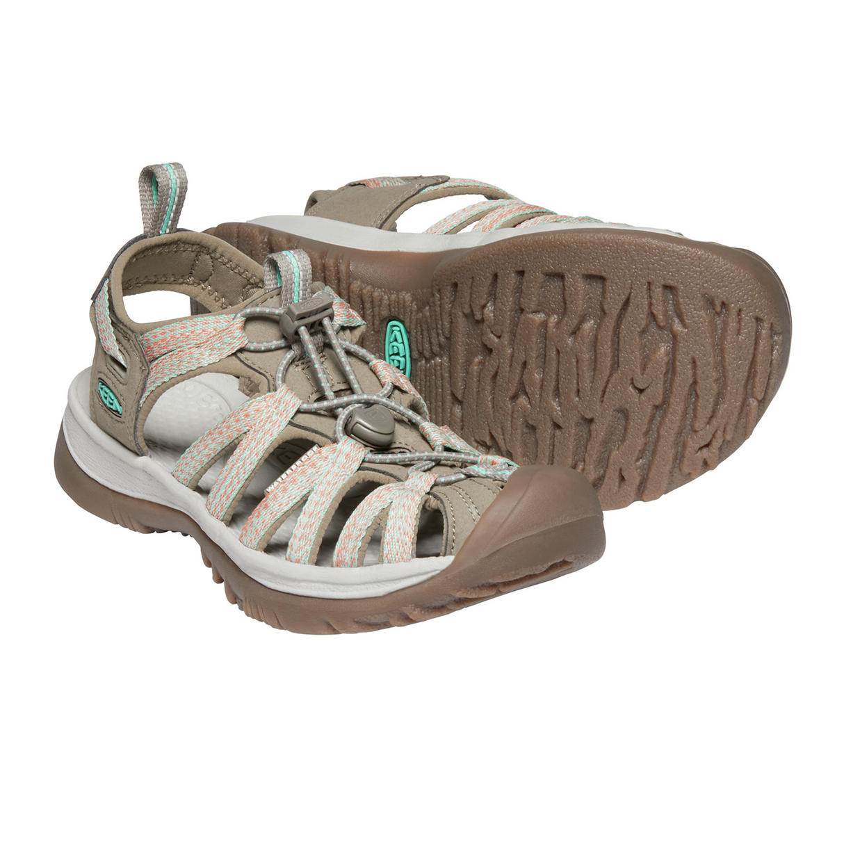 Keen Whisper Active Sandal (Women) - Taupe/Coral Sandal - Active - The Heel Shoe Fitters