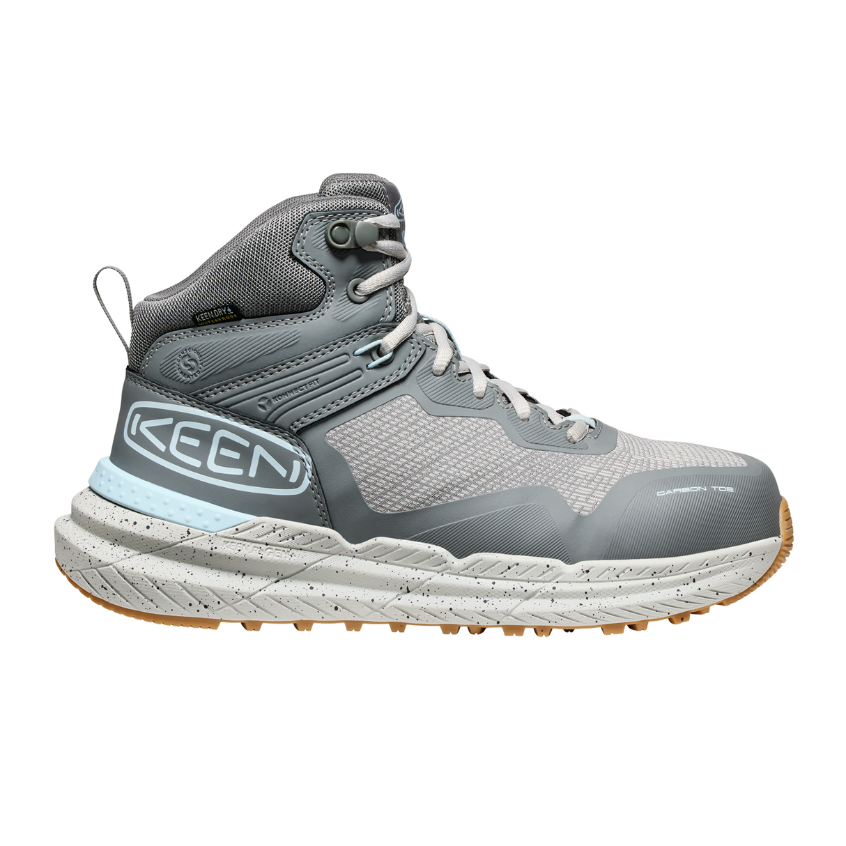 Keen Utility Synchro Mid Waterproof Carbon Toe Work Boot (Women) - Steel Grey/Gum Boots - Work - Mid - The Heel Shoe Fitters