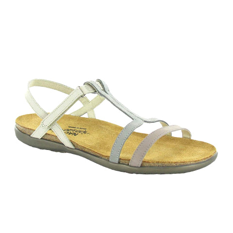 Naot Judith Backstrap Sandal (Women) - Stone/Light Gray/Beige Nubuck Sandal - Flat - The Heel Shoe Fitters