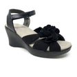 Akaishi Hana Wedge Sandal (Women) - Black Sandals - Heel/Wedge - The Heel Shoe Fitters