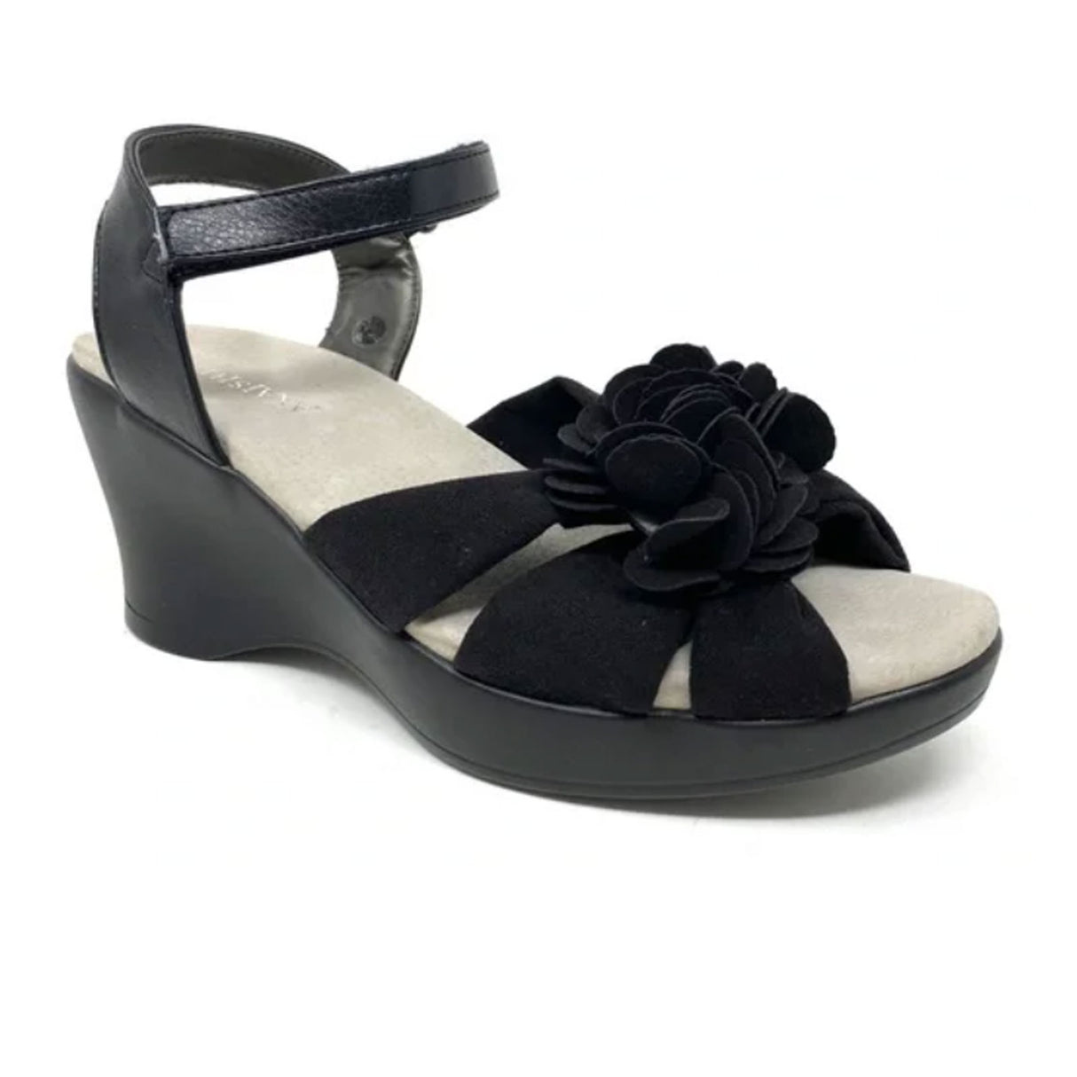 Akaishi Hana Wedge Sandal (Women) - Black Sandals - Heel/Wedge - The Heel Shoe Fitters