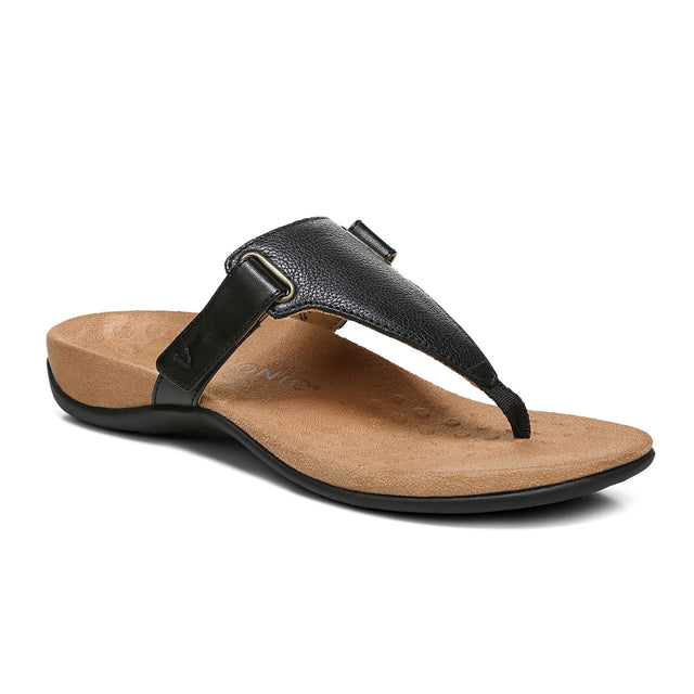 Vionic Wanda (Women) - Black Sandals - Thong - The Heel Shoe Fitters