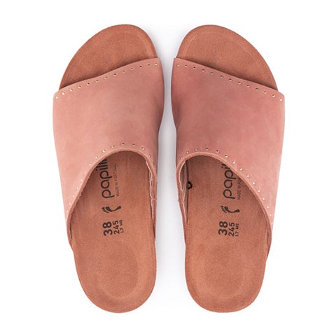 Birkenstock Namica Rivets Wedge Sandal (Women) - Earth Red Leather Sandal - Heel/Wedge - The Heel Shoe Fitters