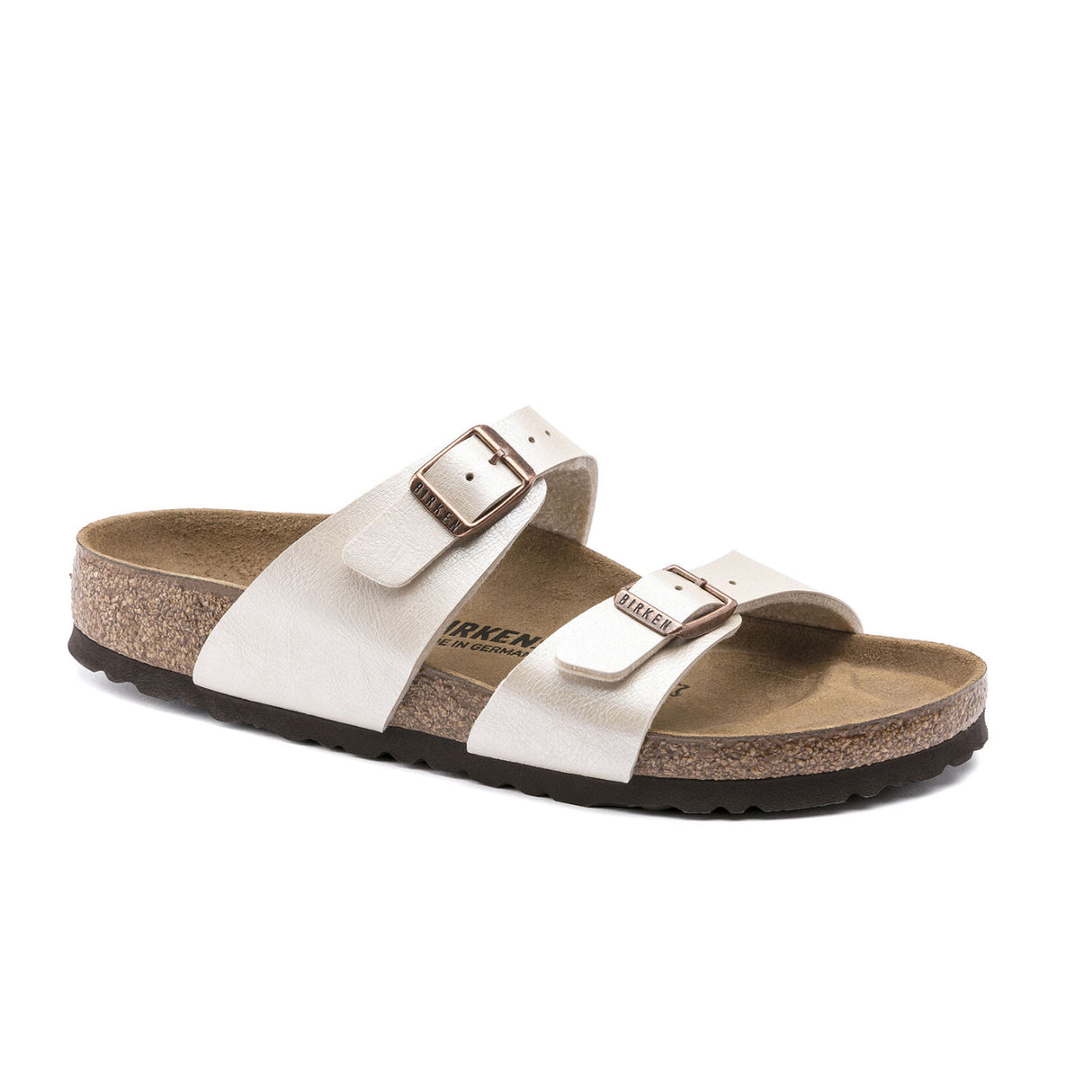 Birkenstock Sydney Slide Sandal (Women) - Graceful Pearl White Birko-Flor Sandal - Slide - The Heel Shoe Fitters