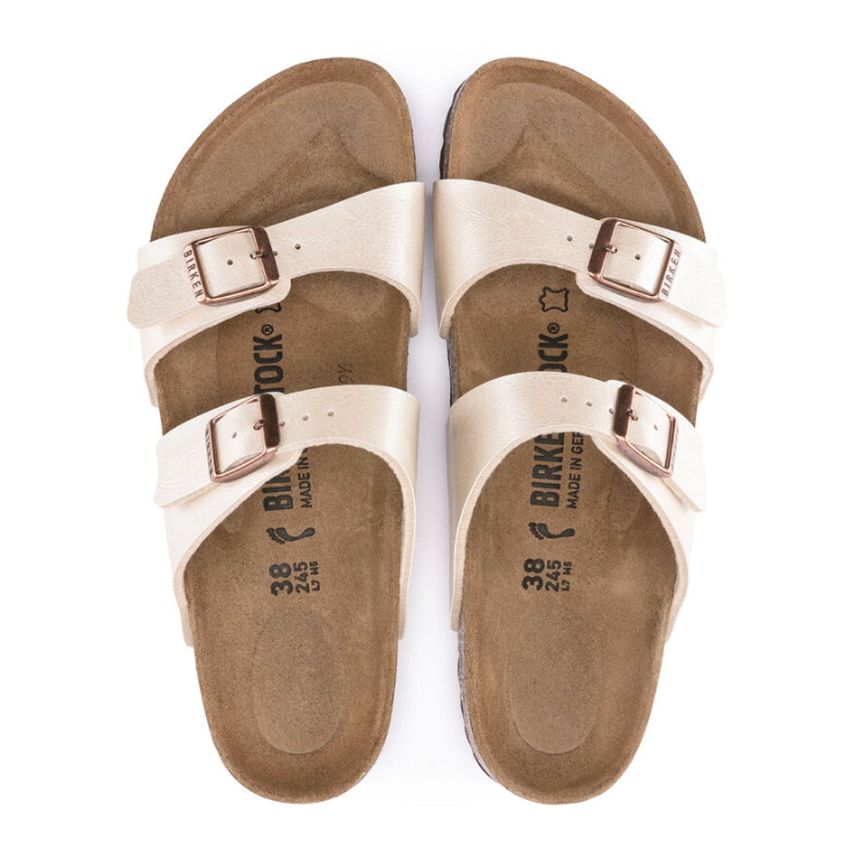 Birkenstock Sydney Slide Sandal (Women) - Graceful Pearl White Birko-Flor Sandal - Slide - The Heel Shoe Fitters