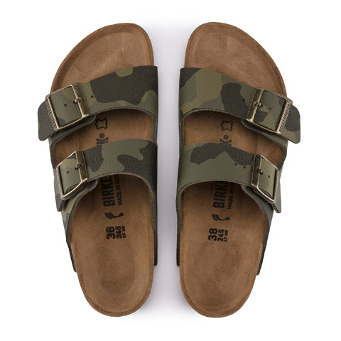 Birkenstock Arizona Birko-Flor Narrow Slide Sandal (Women) - Desert Soil Camouflage Green Sandals - Slide - The Heel Shoe Fitters