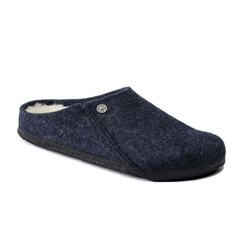 Birkenstock Zermatt Shearling Narrow (Women) - Dark Blue/Natural Dress-Casual - Slippers - The Heel Shoe Fitters