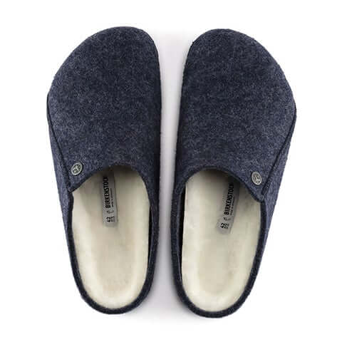Birkenstock Zermatt Shearling Narrow (Women) - Dark Blue/Natural Dress-Casual - Slippers - The Heel Shoe Fitters