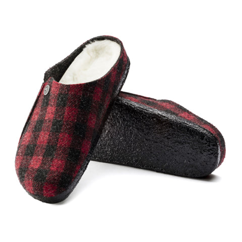 Birkenstock Zermatt Shearling Slipper (Men) - Red Plaid/Natural Dress-Casual - Slippers - The Heel Shoe Fitters
