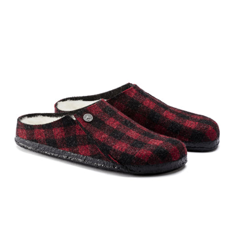 Birkenstock Zermatt Shearling Slipper (Men) - Red Plaid/Natural Dress-Casual - Slippers - The Heel Shoe Fitters