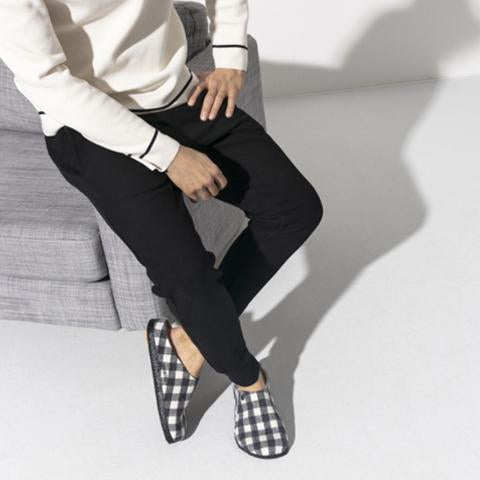 Birkenstock Zermatt Shearling Narrow Slipper (Women) - Plaid White/Natural Dress-Casual - Slippers - The Heel Shoe Fitters