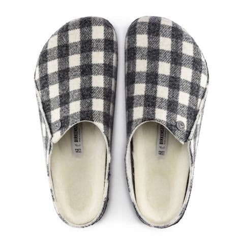 Birkenstock Zermatt Shearling Narrow Slipper (Women) - Plaid White/Natural Dress-Casual - Slippers - The Heel Shoe Fitters