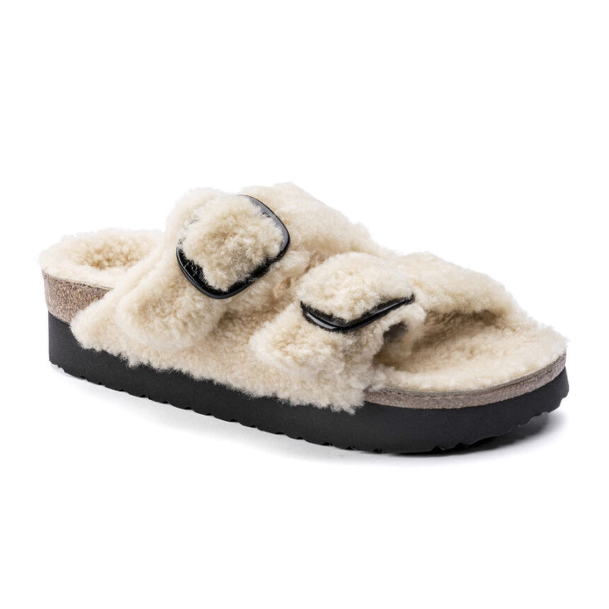 Birkenstock Arizona Big Buckle Shearling Platform Slide Sandal (Women) Sandal - Slide - The Heel Shoe Fitters