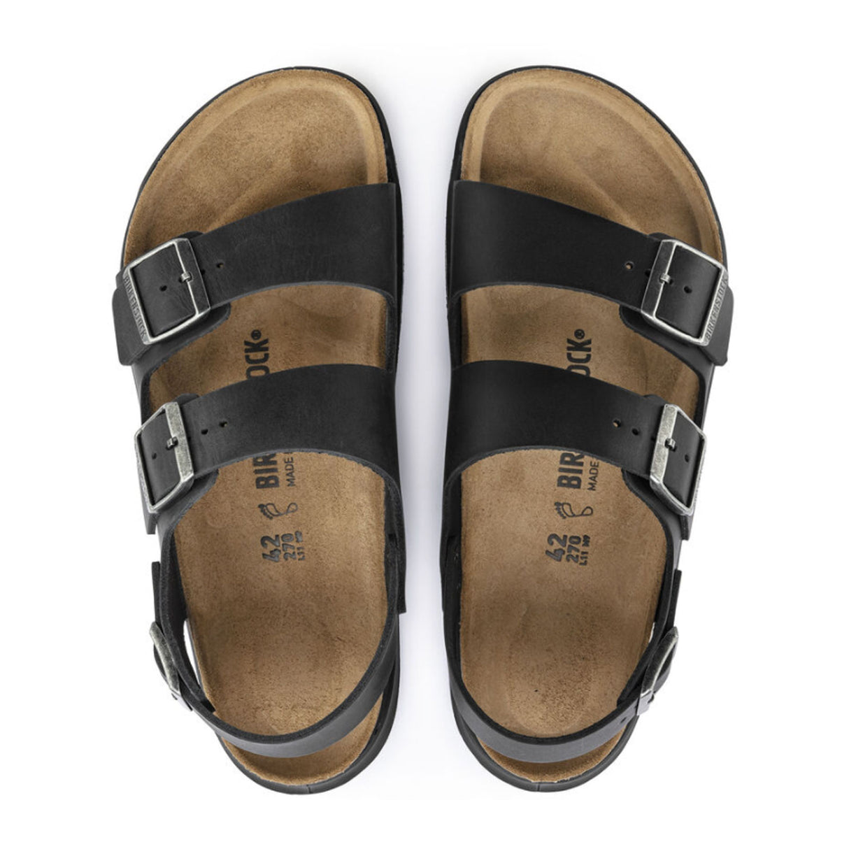 Birkenstock Milano Rugged Backstrap Sandal (Men) - Black Oiled Leather Sandal - Backstrap - The Heel Shoe Fitters