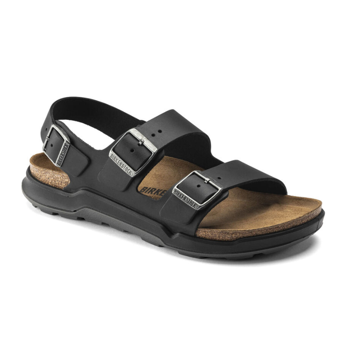 Birkenstock Milano Rugged Backstrap Sandal (Men) - Black Oiled Leather Sandal - Backstrap - The Heel Shoe Fitters