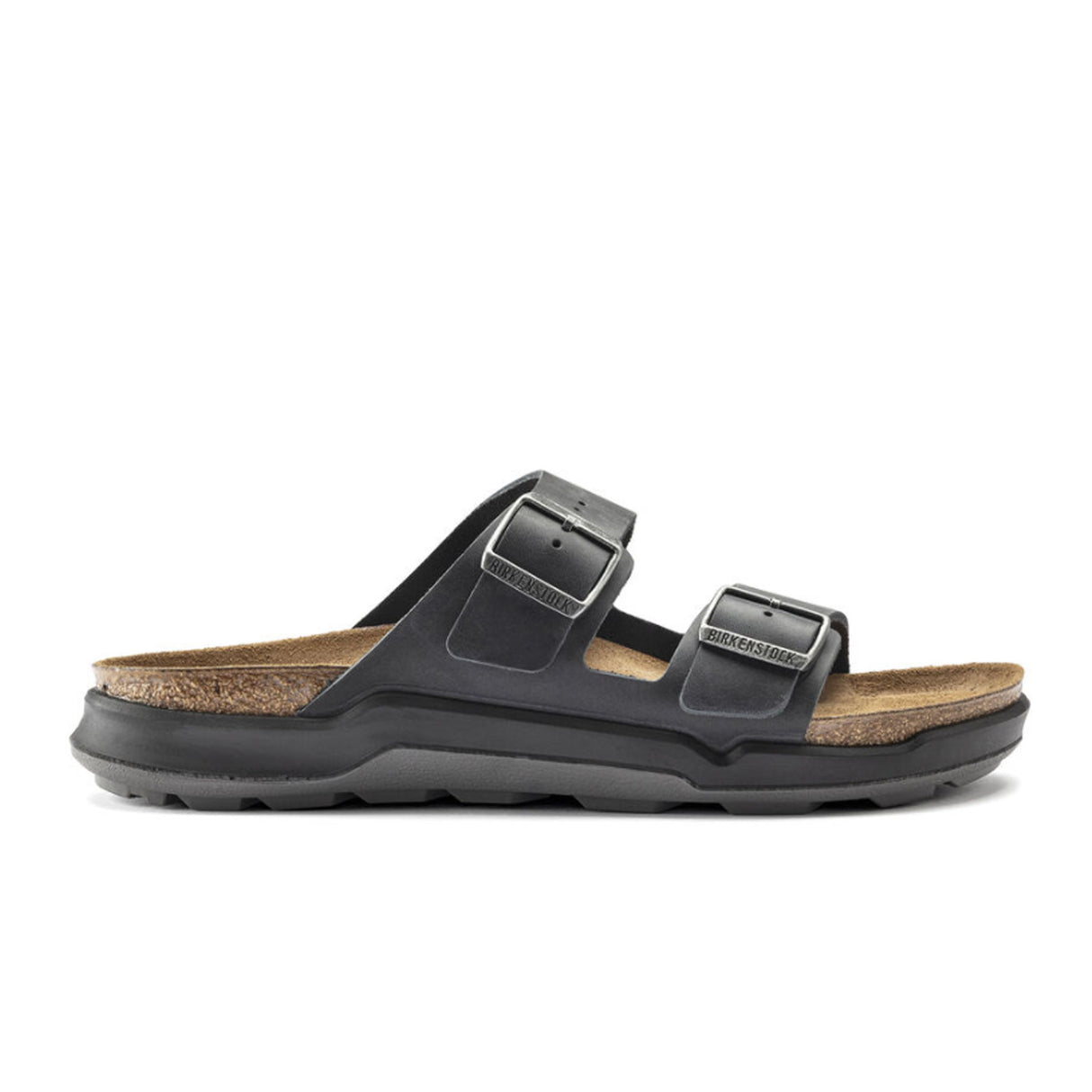 Birkenstock Arizona Crosstown Slide Sandal (Men) - Black Oiled Leather Sandal - Slide - The Heel Shoe Fitters