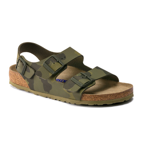 Birkenstock Milano Soft Footbed (Men) - Desert Soil Camo Green Sandals - Backstrap - The Heel Shoe Fitters