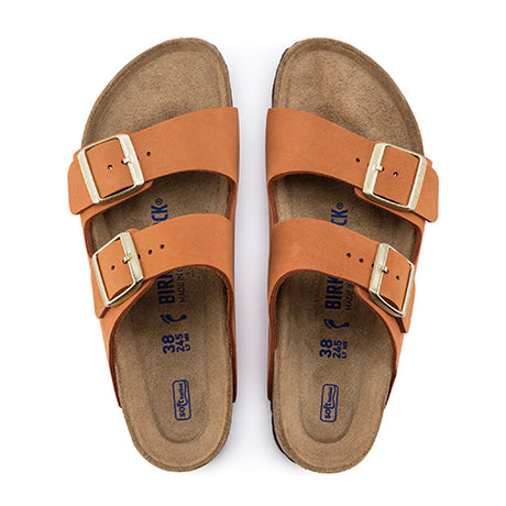 Birkenstock Arizona Soft Footbed Slide Sandal (Women) - Pecan Nubuck Sandals - Slide - The Heel Shoe Fitters