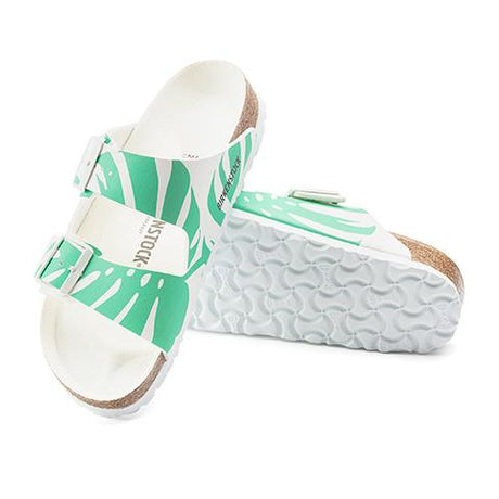 Birkenstock Arizona Birko-Flor Narrow Slide Sandal (Women) - Monstera Bold Jade Sandals - Slide - The Heel Shoe Fitters