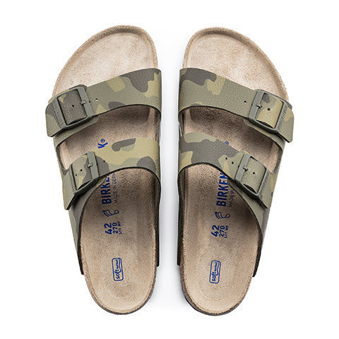 Birkenstock Arizona Birko-Flor Soft Footbed Slide Sandal (Men) - Desert Soil Camo Green Sandals - Slide - The Heel Shoe Fitters