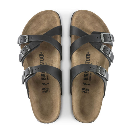 Birkenstock Franca Slide Sandal (Women) - Black Oiled Leather Sandals - Slide - The Heel Shoe Fitters