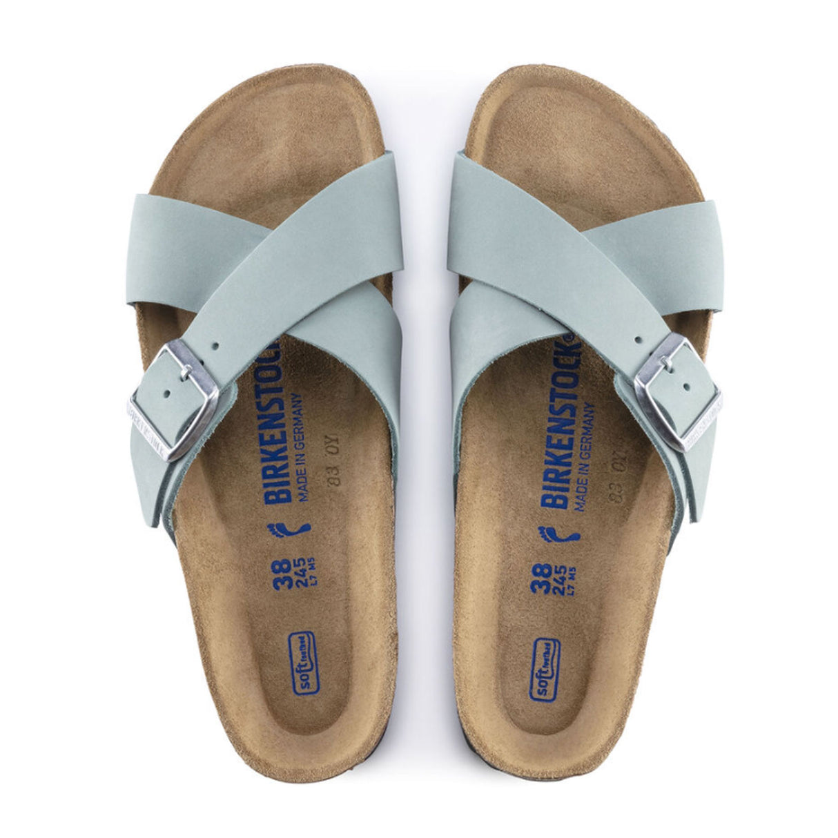 Birkenstock Siena Soft Footbed Narrow Slide Sandal (Women) - Faded Aqua Sandals - Slide - The Heel Shoe Fitters