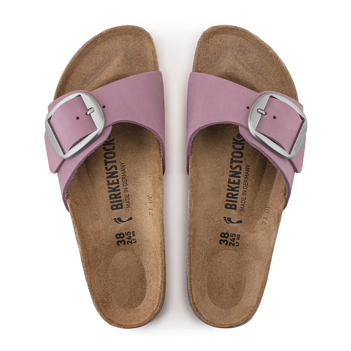 Birkenstock Madrid Big Buckle Narrow Slide Sandal (Women) - Orchid Nubuck Sandal - Slide - The Heel Shoe Fitters
